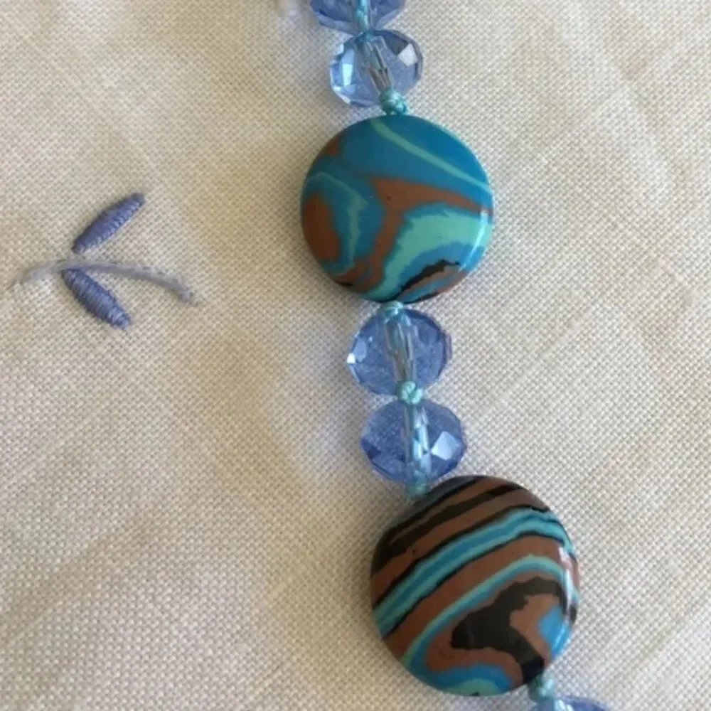 𝅺howlite blue gem stone necklace blue crystal necklace, blue turquoise necklace